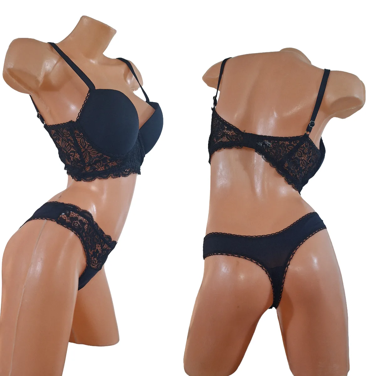 Conjunto Lenceria de Puntilla y Push UP (Art 5100) Talle 85 al 100 - Imagen 9