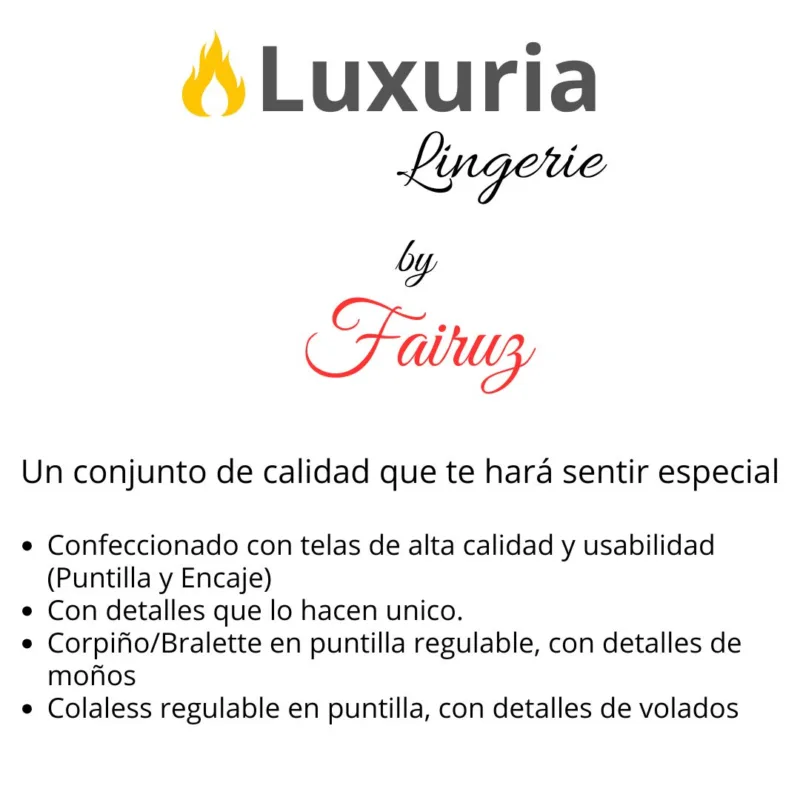 Conjunto Lenceria Encaje (art 5110) Talle 85 al 100