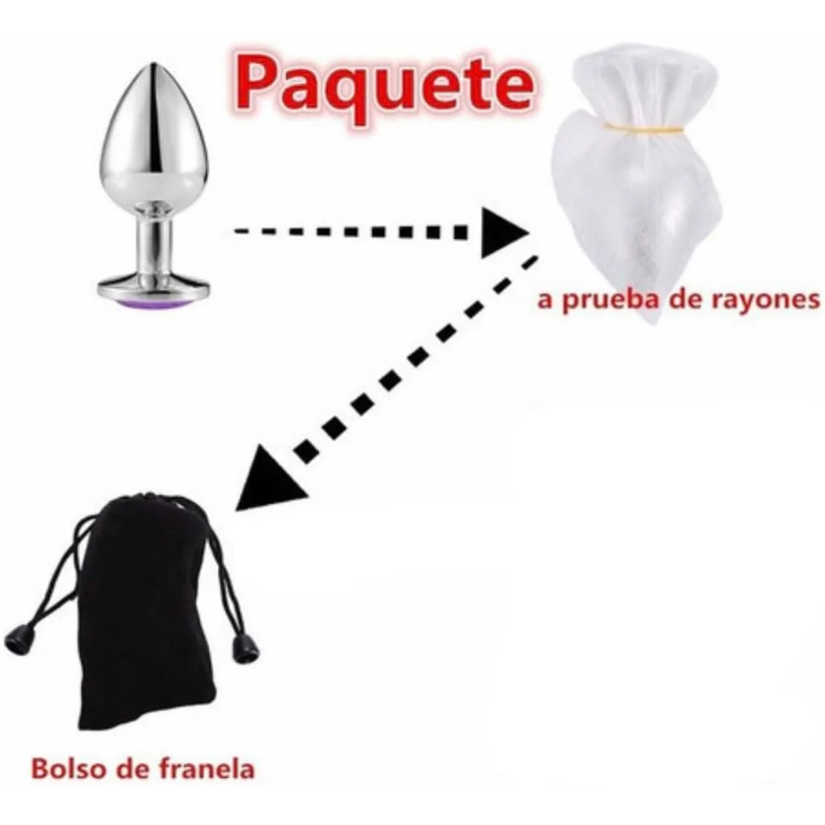 Plug Dilatador Anal Acero Strass – Metalico - Grande: imagen 4