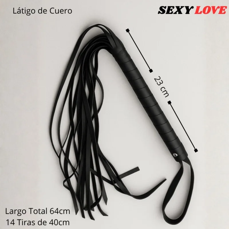 Kit Sado 3 articulos - Latigo de cuero -Esposas - Antifaz Ciego - Imagen 4